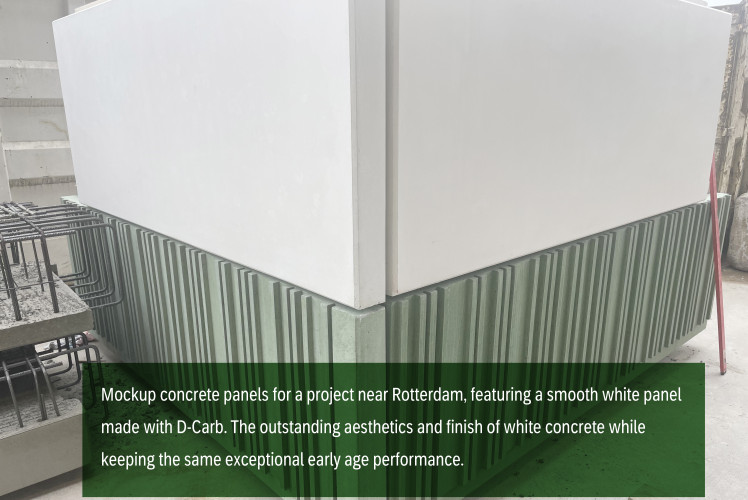 D-Carb, CO2 reduced white cement, was used for precast concrete panel 